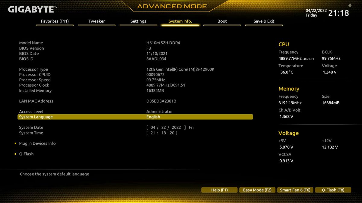 Gigabyte H610M S2H DDR4