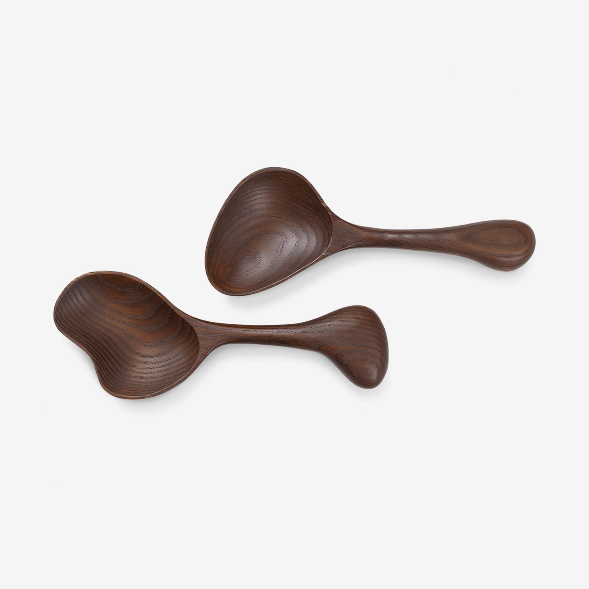 Organic shaped wood salad servers