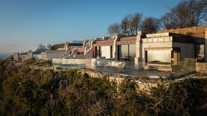 An image showing the exterior of the Clifftops luxury lodge estates in Portland