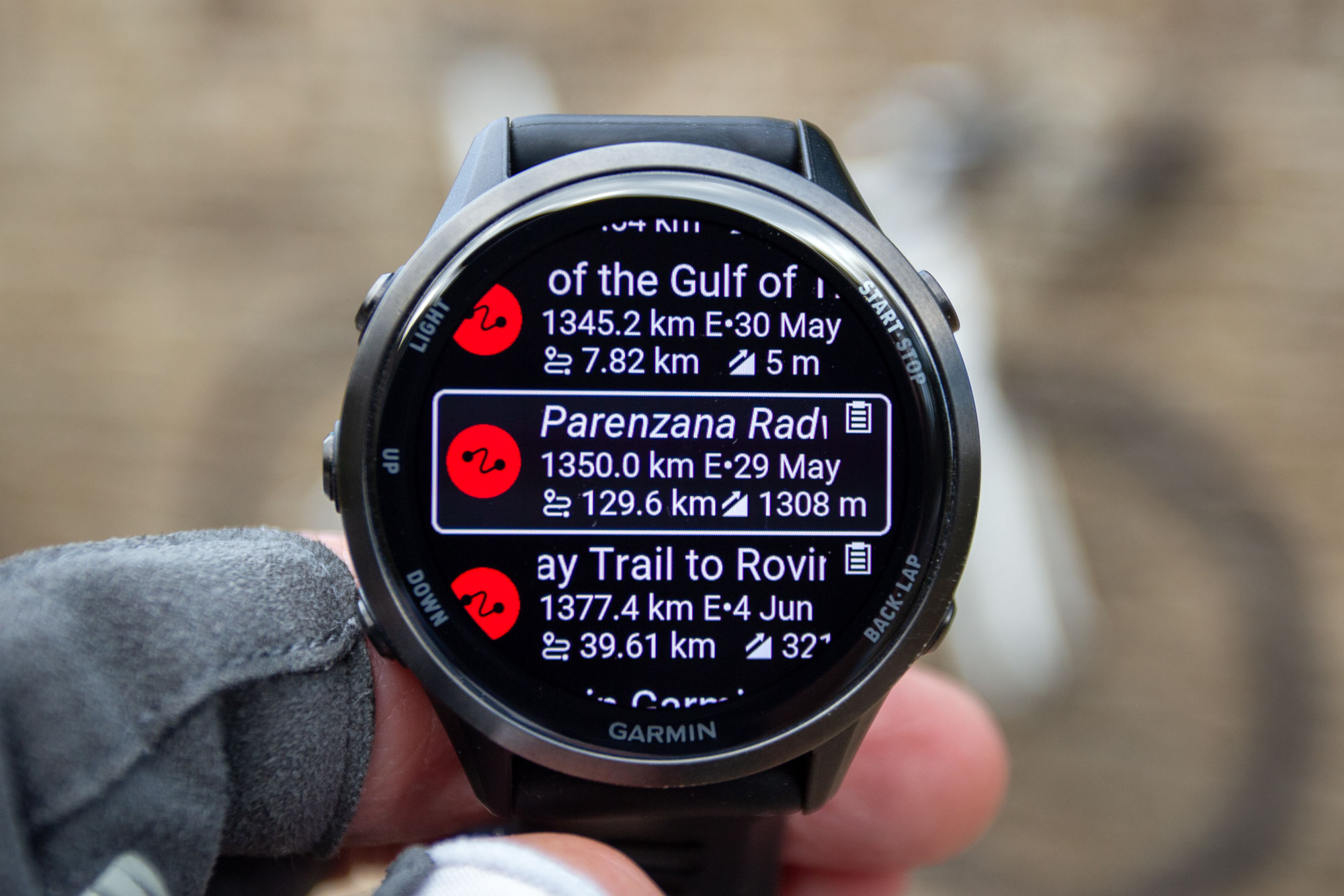 Garmin Forerunner 970 courses menu