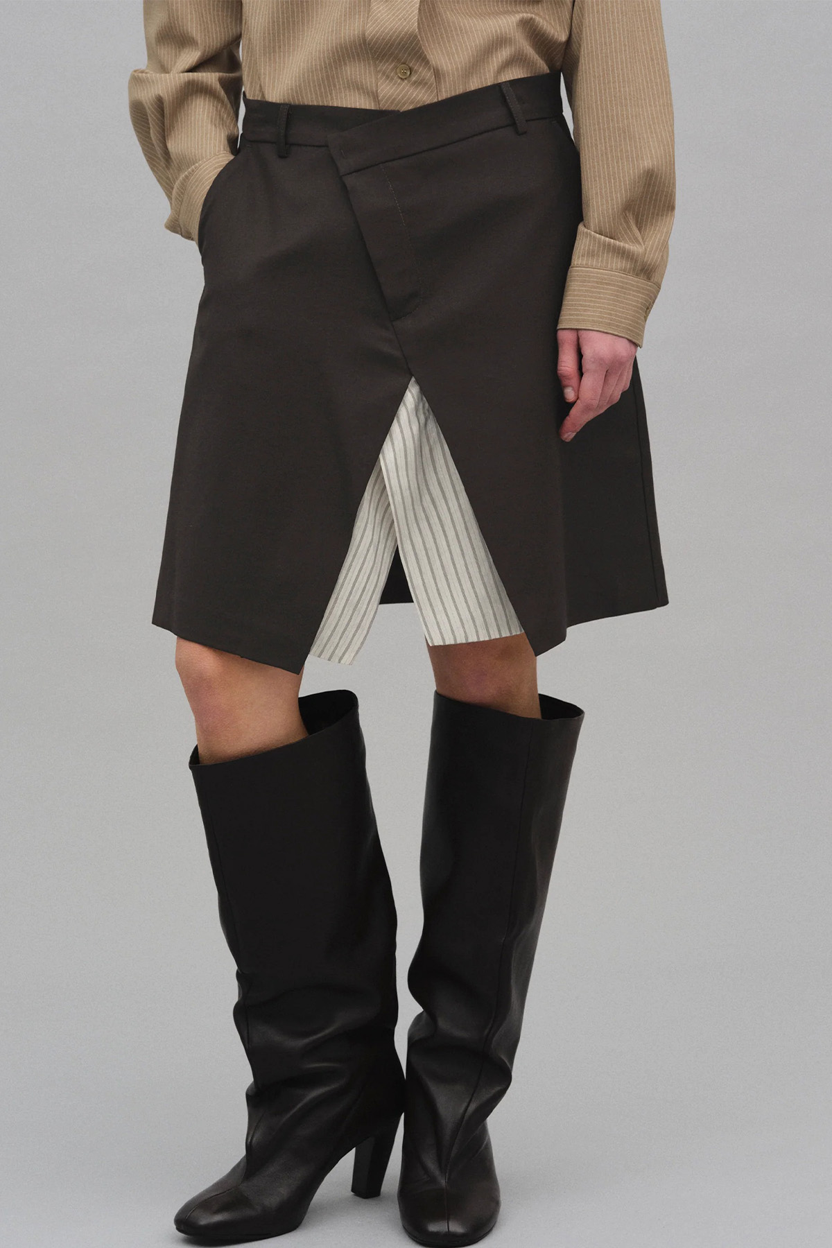 Maia Layered Wrap Midi Skirt