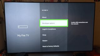 How to Install Kodi on Amazon Fire Stick and Fire TV: select Developer Options