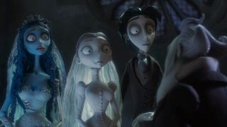 Victor, Victoria, and the Corpse Bride at the wedding i Corpse Bride