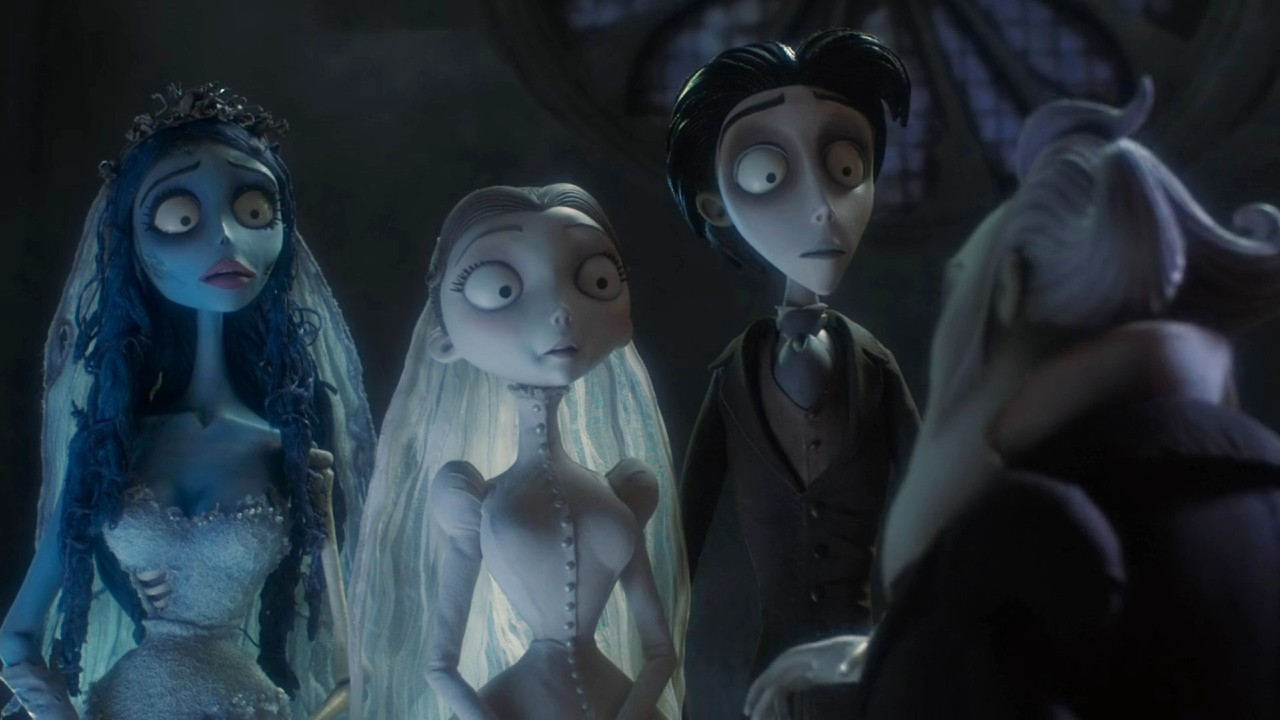 Victor, Victoria and the Corpse Bride at the wedding and the Corpse Bride