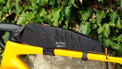 Restrap Race Top Tube Bag review plenty of storage space without