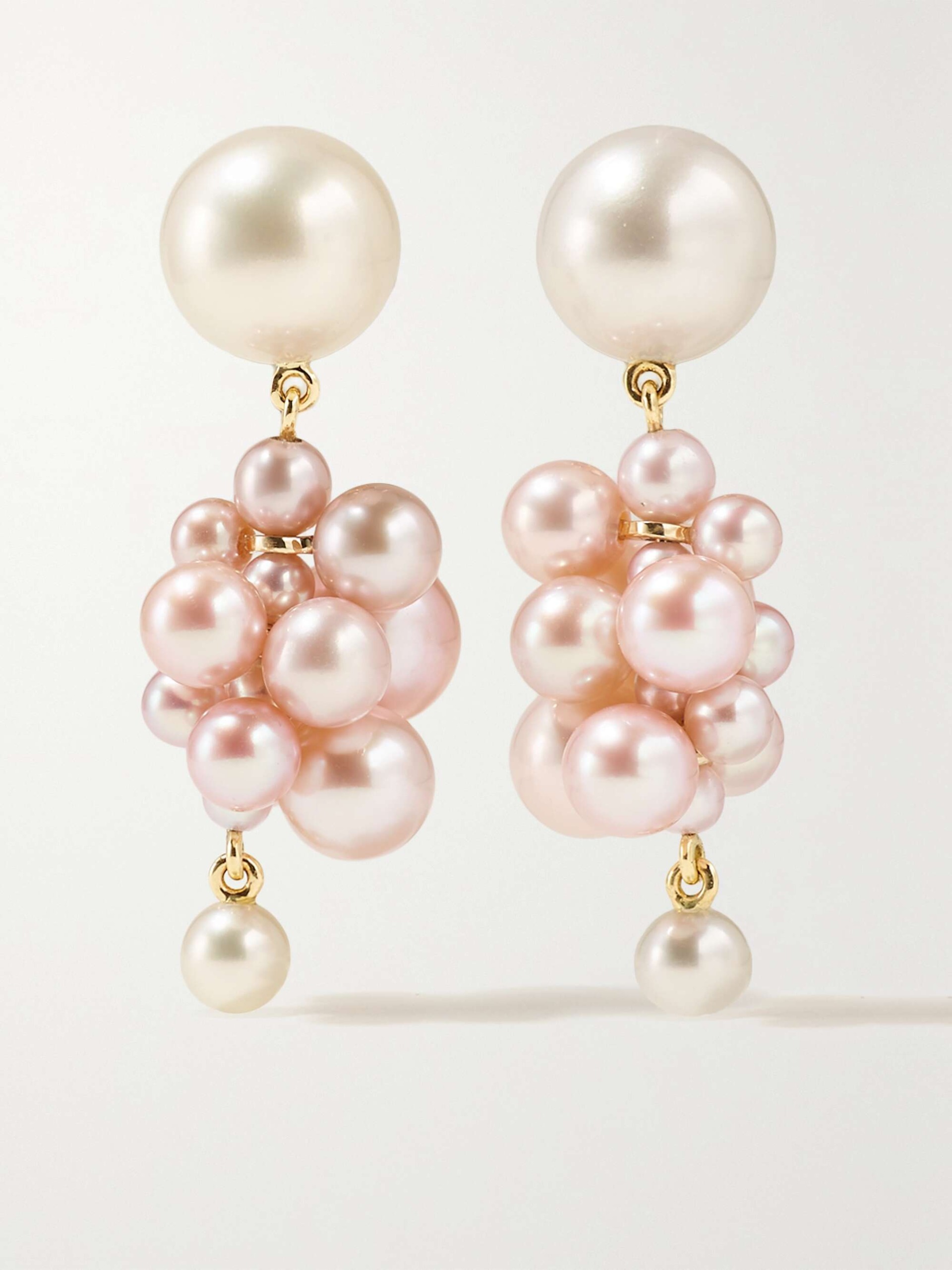 Botticelli Rose 14-Karat Gold Pearl Earrings