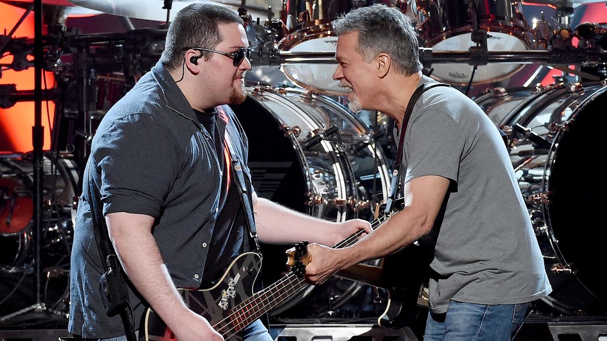 [L-R] Wolfgang Van Halen and Eddie Van Halen