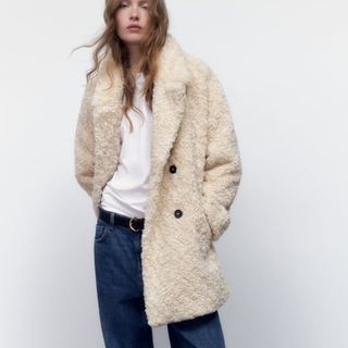 midi length shearling coat