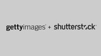 The Getty Images and Shutterstock logos on a gray background