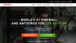 Website screenshot for Comodo Firewall.