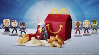 The Avengers: Endgame Happy Meal toy collection.