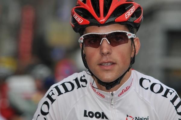 Tony Gallopin waits for the start in Andenne.