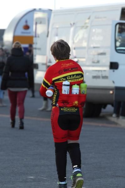 A young souvenir hunter heads off after a successful afternoon