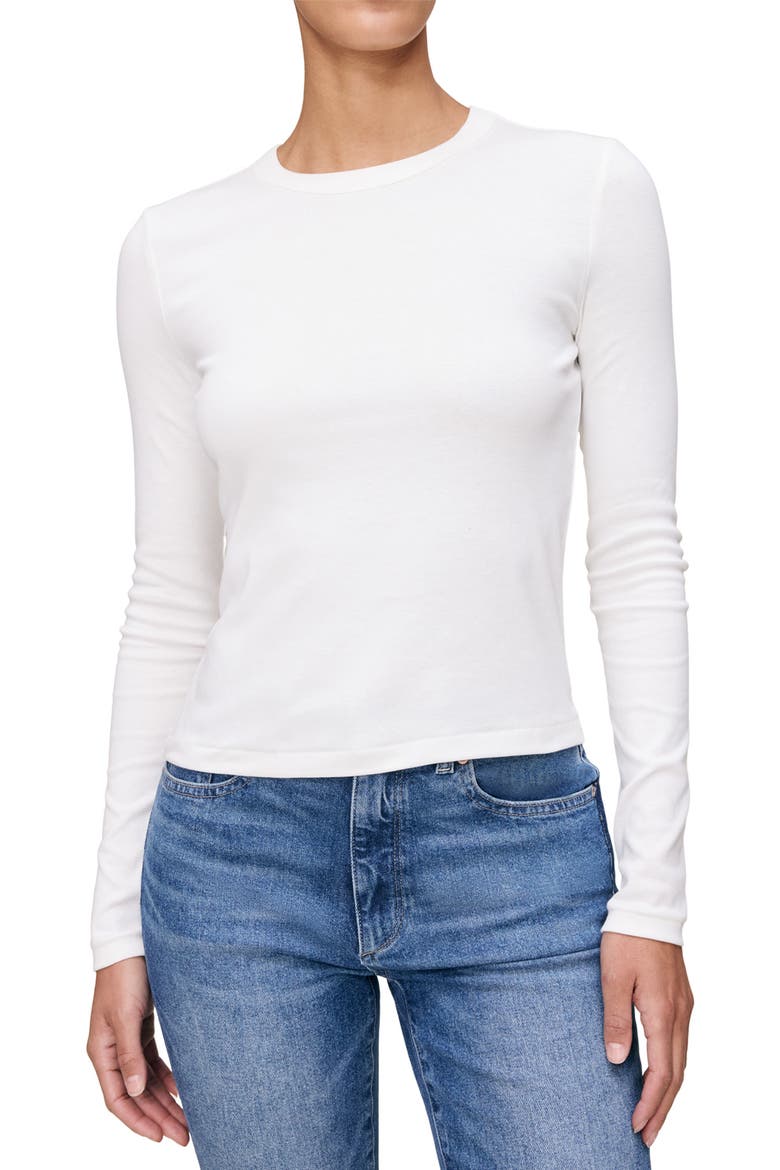 Long Sleeve Shrunken Cotton T-Shirt