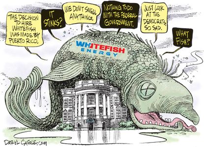 Political cartoon U.S. Puerto Rico Whitefish energy contract
