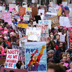 Human, People, Event, Crowd, Pink, Protest, Public event, Magenta, Rebellion, Poster, 