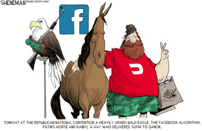 Political Cartoon U.S. RNC qanon