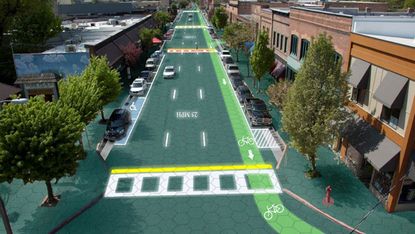 Artist's rendition of downtown Sandpoint, Idaho - Home of Solar Roadways