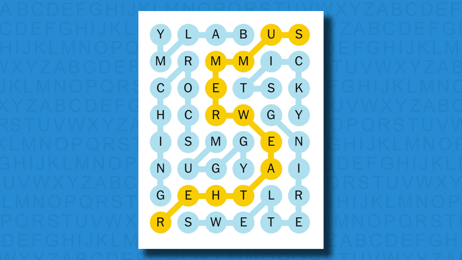 NYT Strands answers for game 503 on a blue background