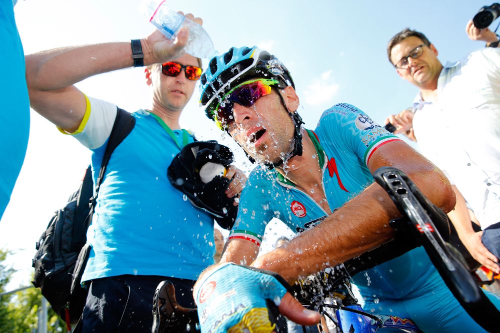 Vincenzo Nibali (Astana) at the finish