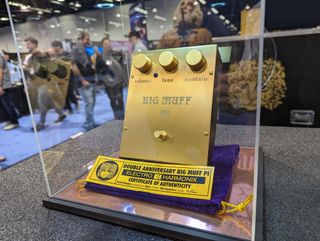 EHX's Double Anniversary Big Muff Pi, on display at the 2024 NAMM show
