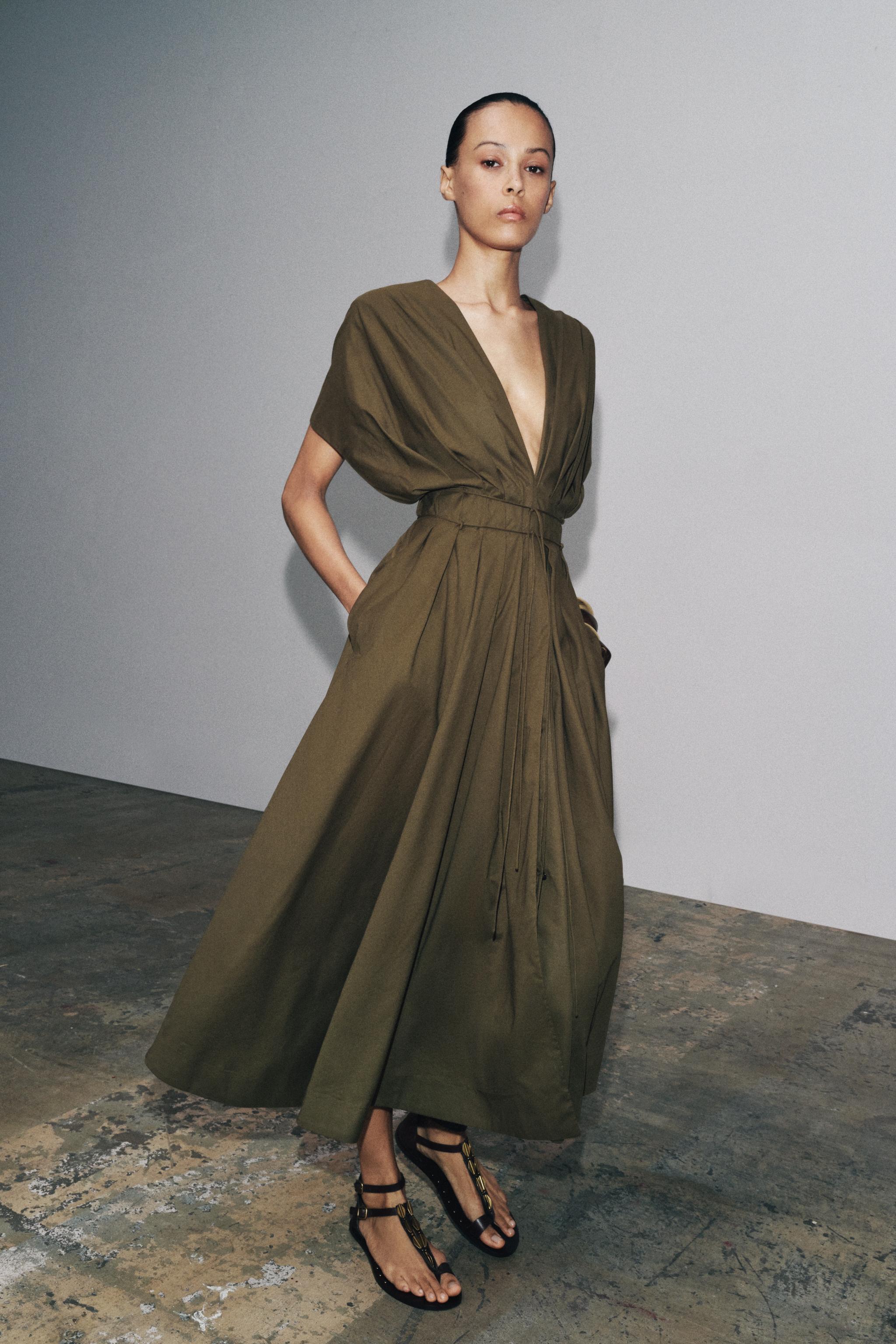 Zw Collection Pleated Midi Dress
