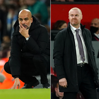 Pep Guardiola (left) and Sean Dyche