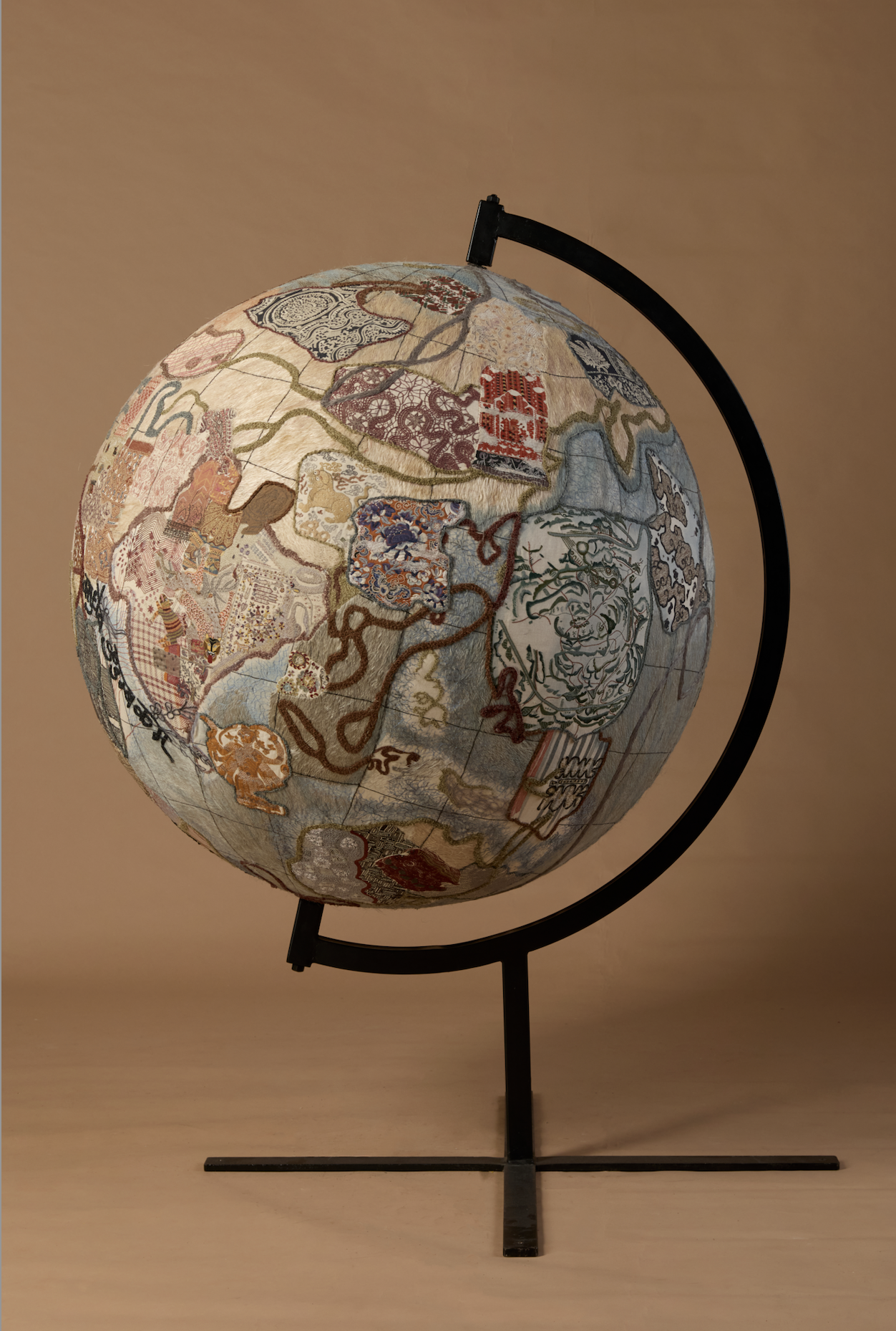 embroidery on large canvases from a mumbai exhibition