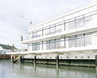 White building above the water