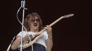 Joe Walsh performing with Eagles in 1974 (note the Heil Talk Box hose)