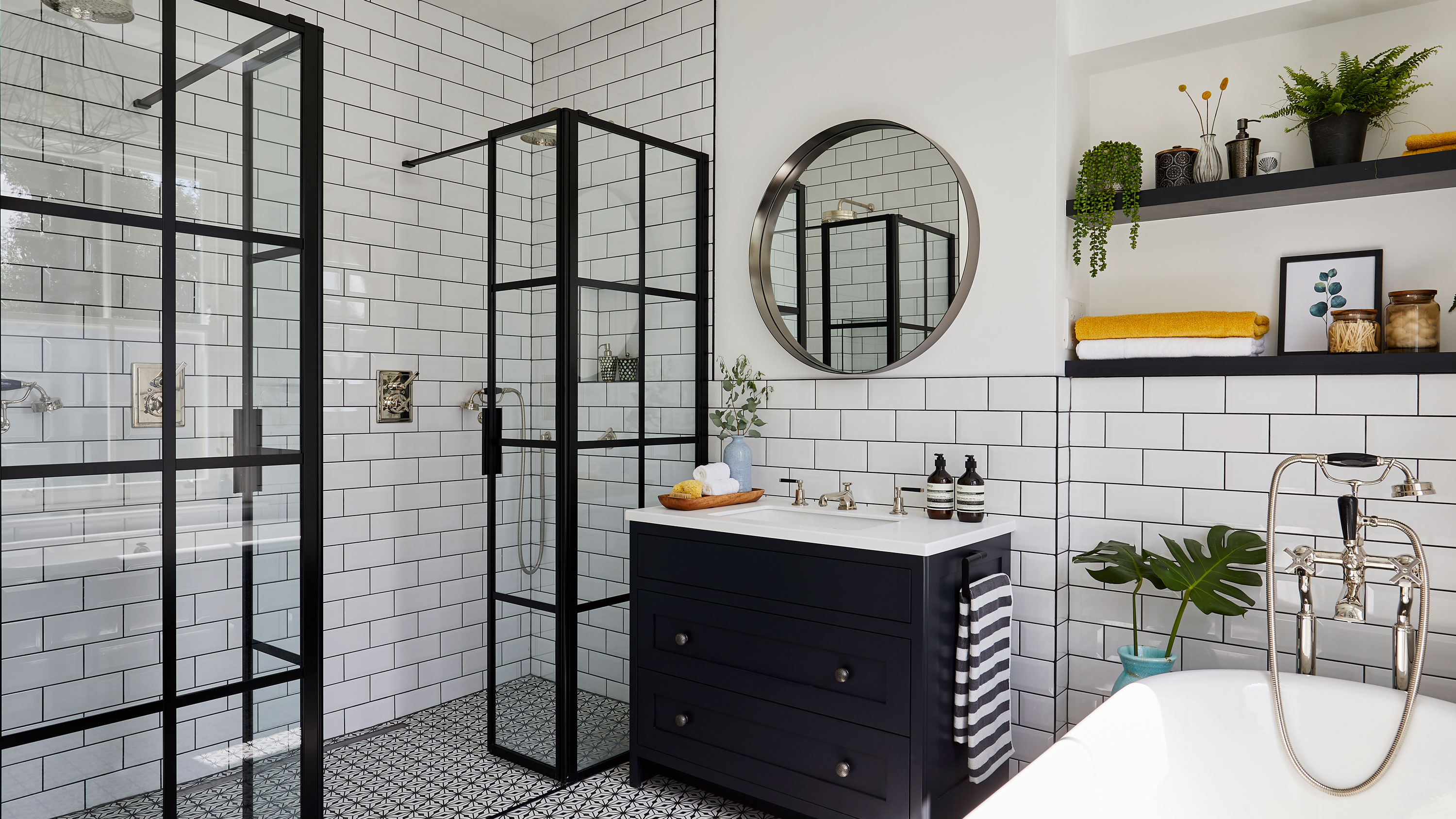 fully tiled bathroom walls