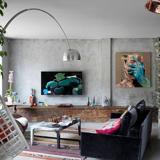 living room with sofa rug and coffee table