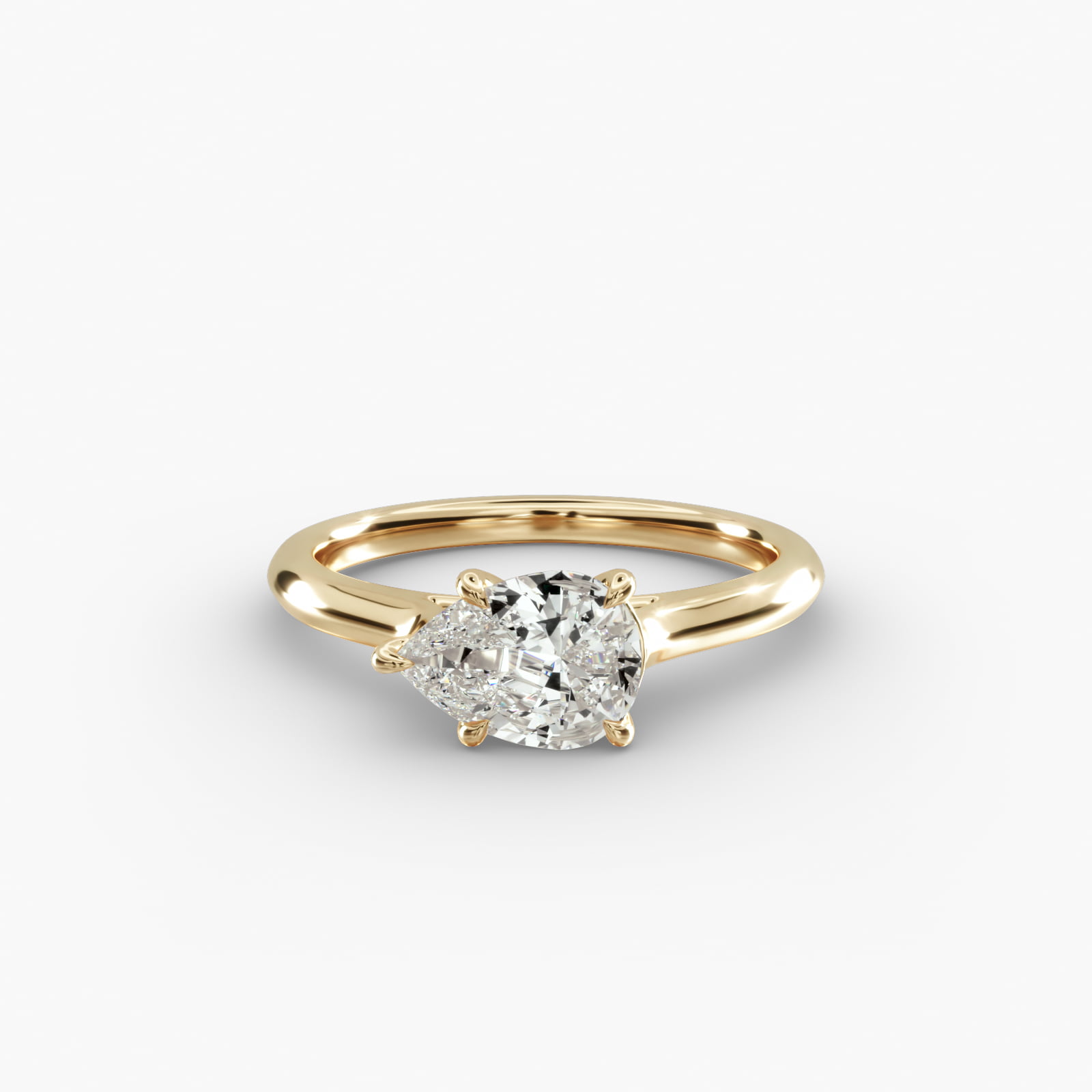 East West Solitaire in 14k Yellow Gold