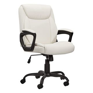 Amazon office chair in white faux leather