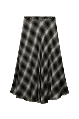 Checkered Midi Skirt Zw Collection