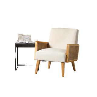 Sand & Stable Esme Upholstered Accent Chair with Rattan Arms