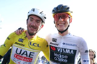 Brandon McNulty and Matteo Jorgenson after stage 8 of Paris-Nice