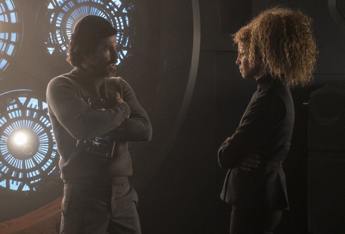 Santiago Cabrera as Rios; Michelle Hurd as Raffi