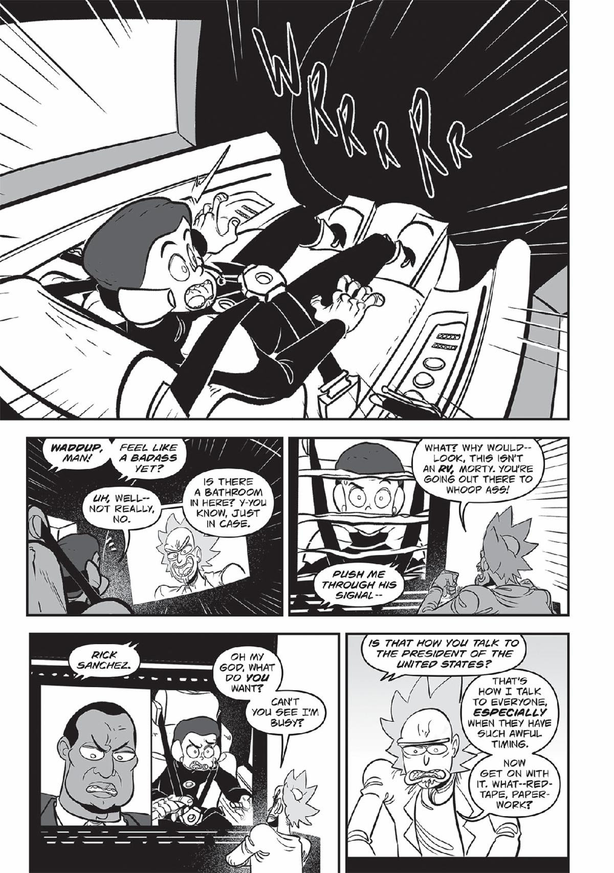 Rick and Morty argue about Morty piloting a mech in these preview pages of the new manga.