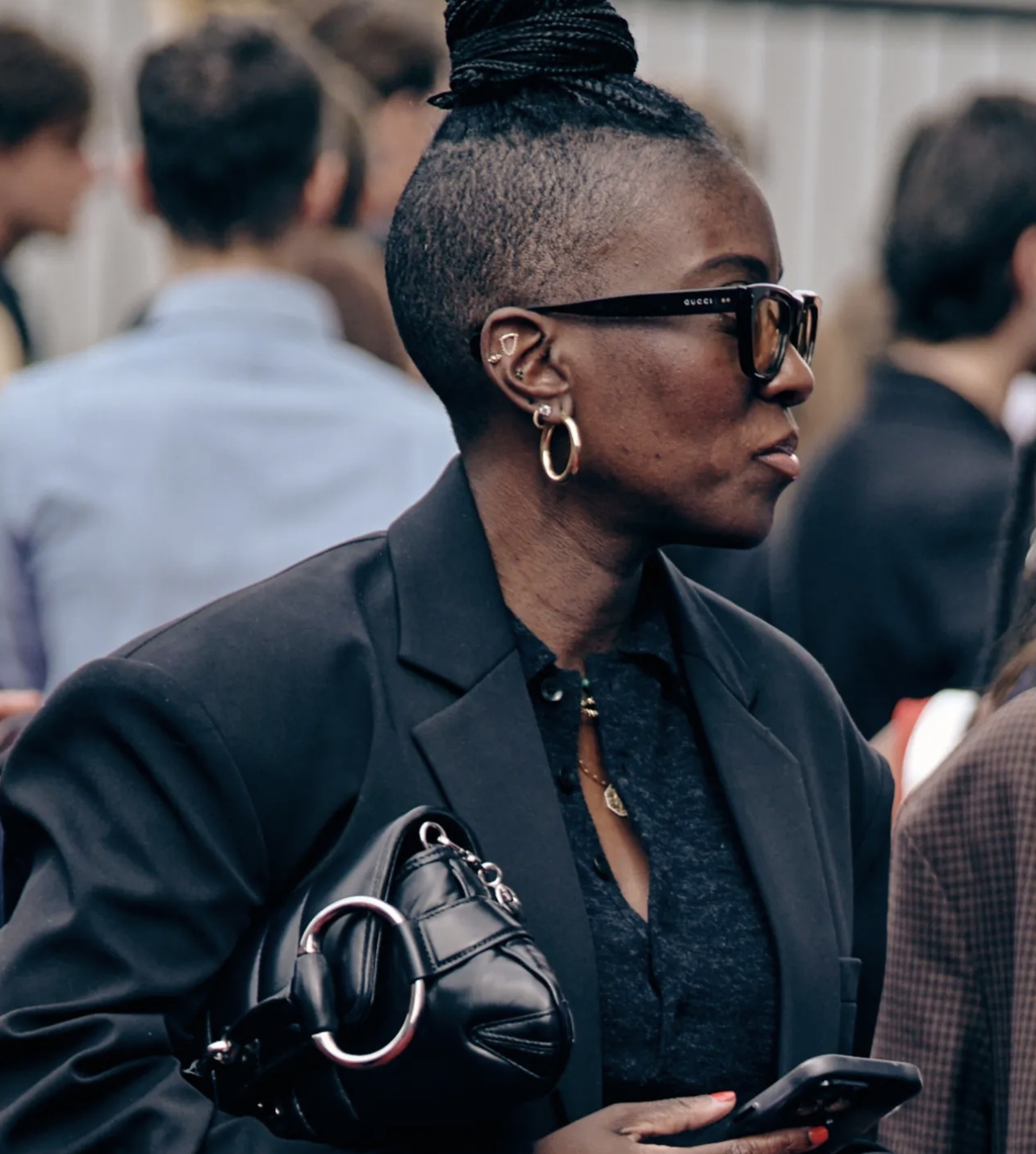 nikki ogunnaike wearing a navy blazer