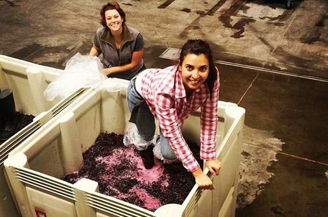 Gabi Bertona and Luciana Moreno Turkovich in the Turkovich Family winery, California