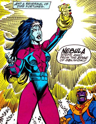 Nebula wears Infinity Gauntlet in Marvel Comics