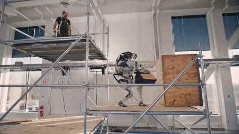 Boston Dynamics Atlas lifting and tossing