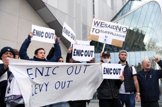 Tottenham fans protested against the club's owners after the European Super League farce