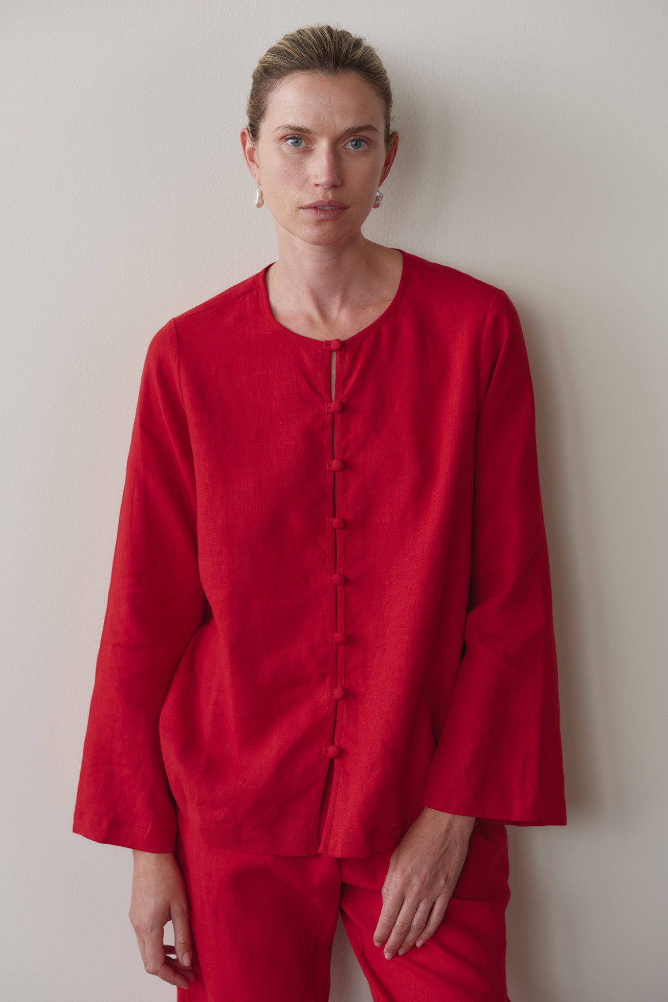 The Linen Loop Shirt - Bell Pepper / Bell Pepper / Xxs