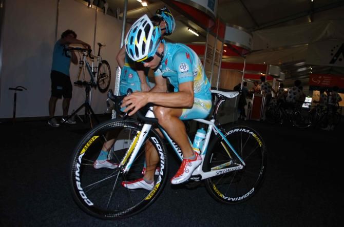 Guardini (Astana) was doing his best to work on his sock tan line
