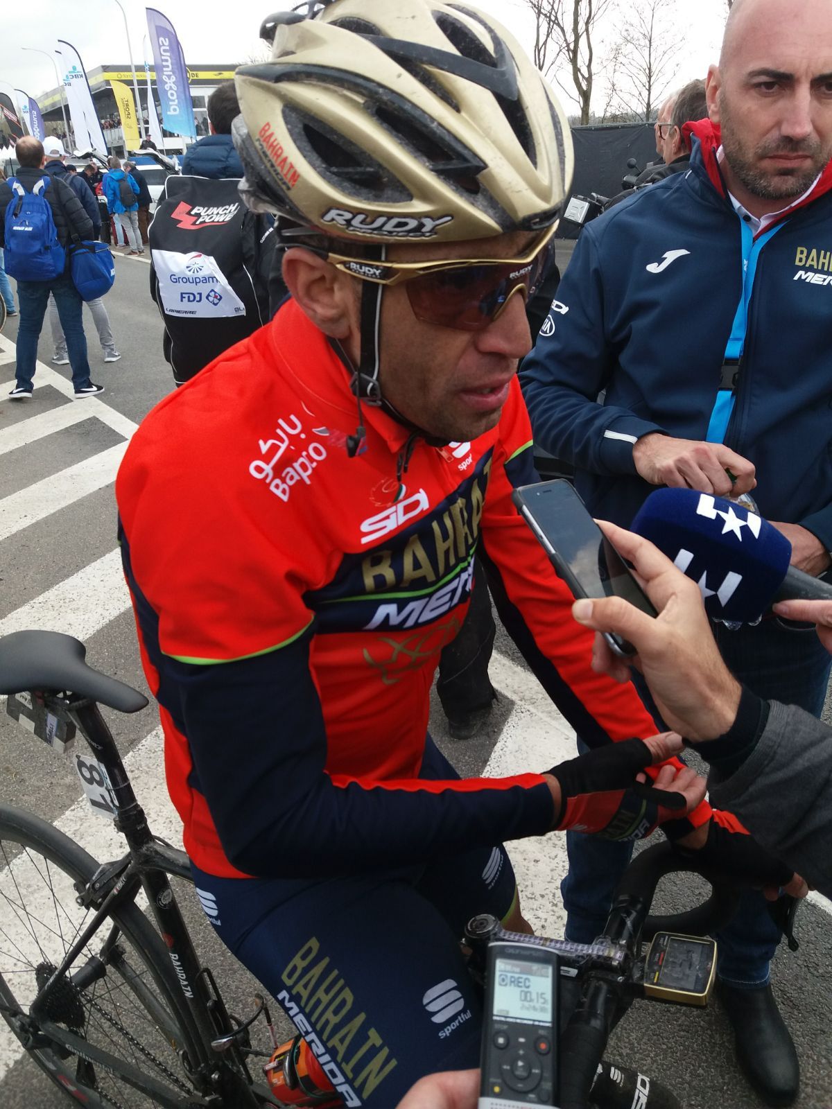 Vincenzo Nibali (Bahrain-Merida) after finishing Flanders