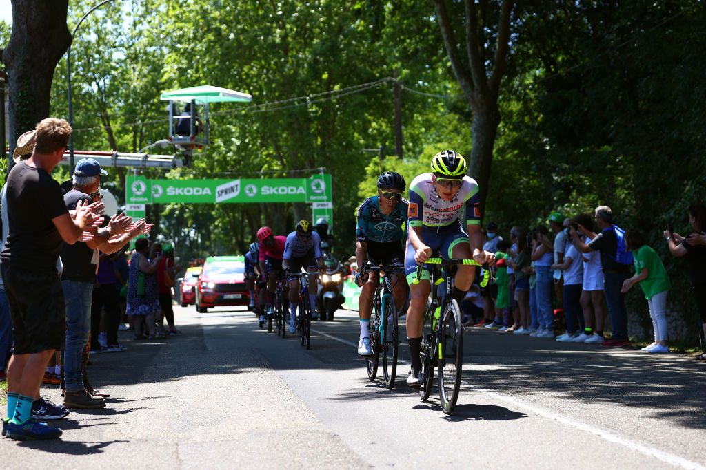 LIBOURNE FRANCE JULY 16 Franck Bonnamour of France and Team BB Hotels pb KTM in breakaway during the 108th Tour de France 2021 Stage 19 a 207km stage from Mourenx to Libourne LeTour TDF2021 on July 16 2021 in Libourne France Photo by Michael SteeleGetty Images
