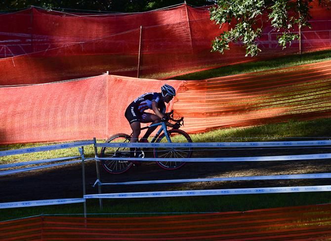 Katie Compton (Trek Factory Team) with no other riders anywhere near her