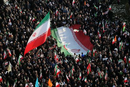People gather at Enghelab Square in Tehran, Iran, on January 12, 2026